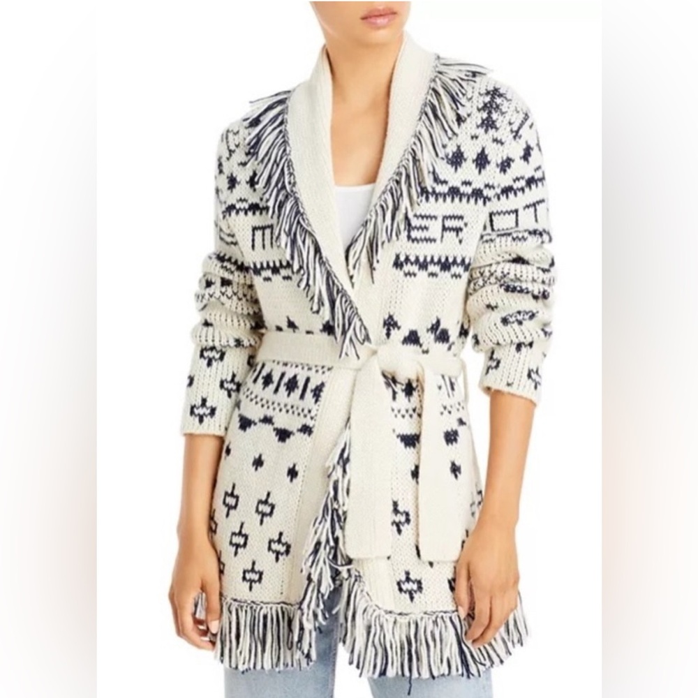 Mother - The Belted Short Cardigan in Mother
 Alpaca Sweater S